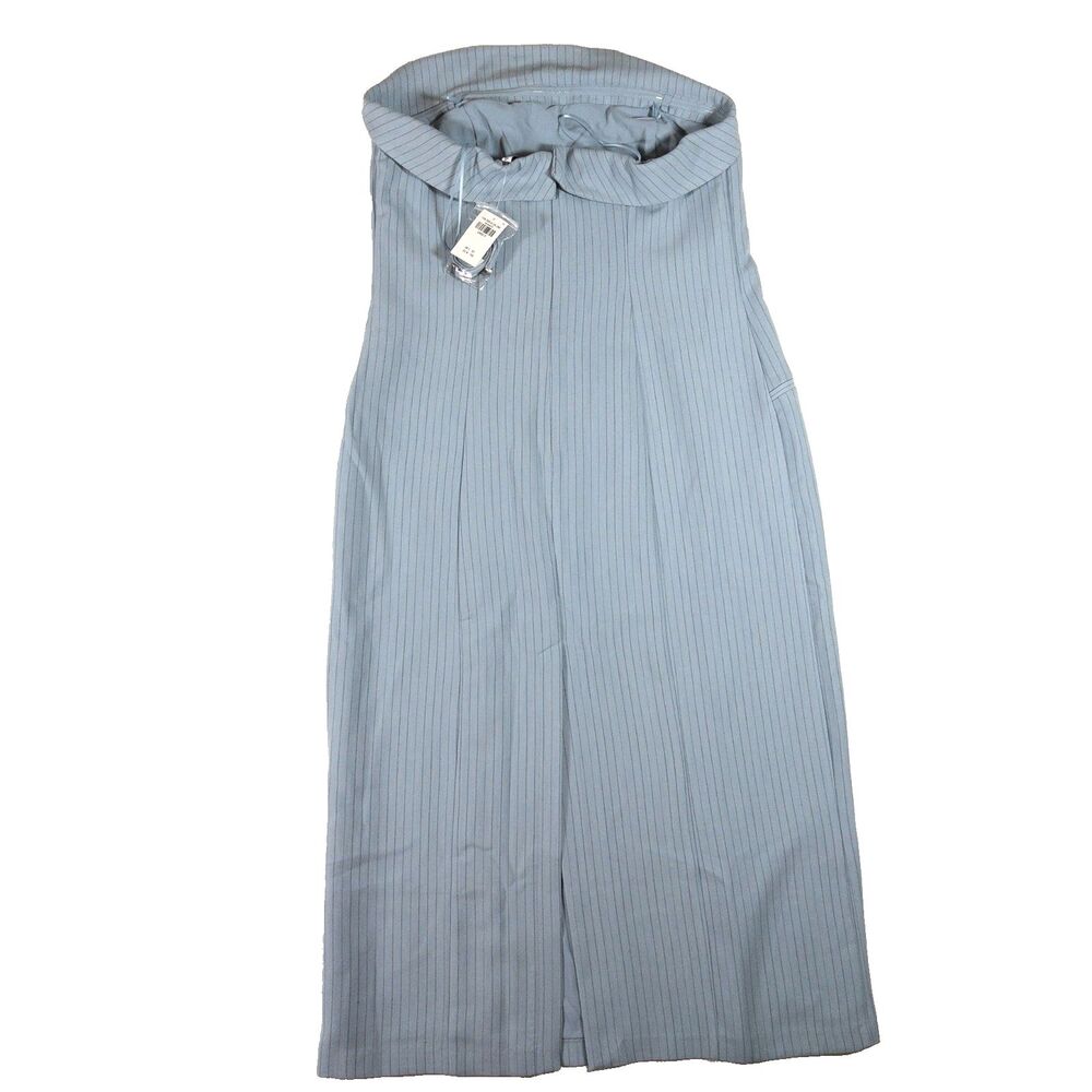 Abercrombie & Fitch Blue Pinstripe Midi Dress NWT Removable Straps L - Picture 4 of 16
